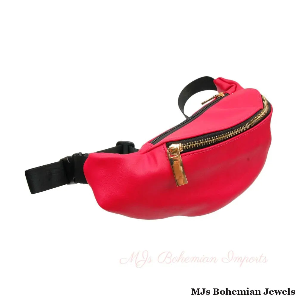 Fuchsia Vegan Leather Fanny Pack