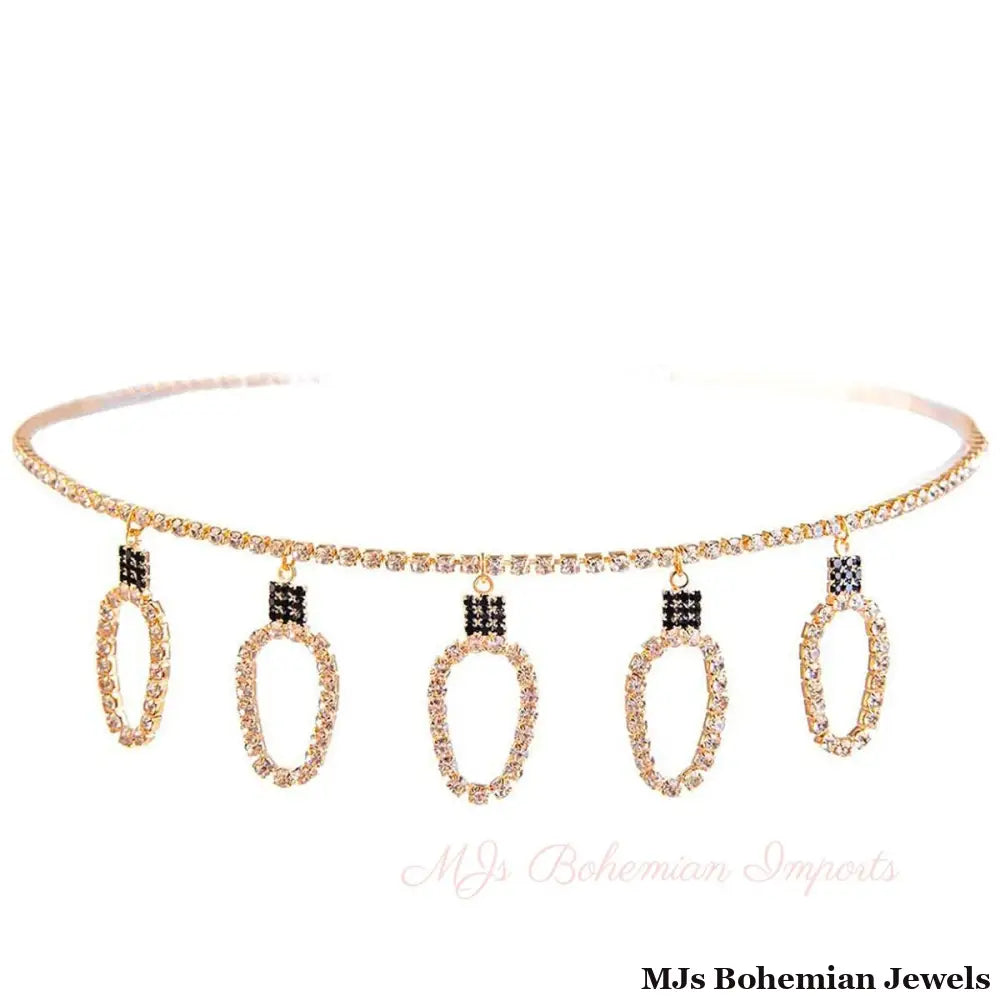 Gilded Glow: Gold Xmas Light Bulb Choker