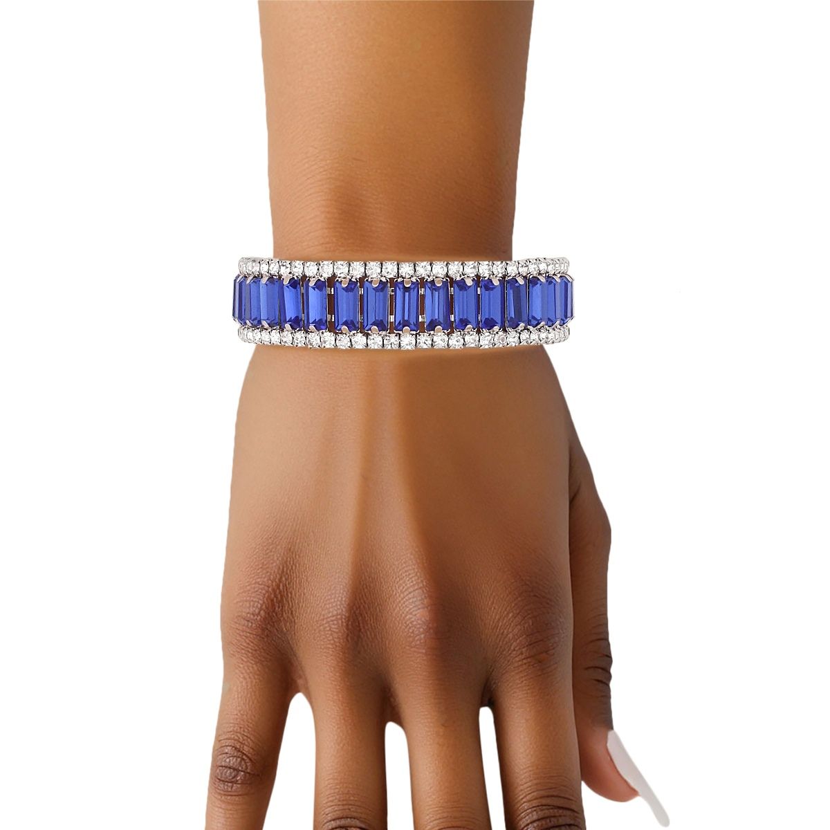 ZPB Sorority Blue Baguette Bling Tennis Bracelet