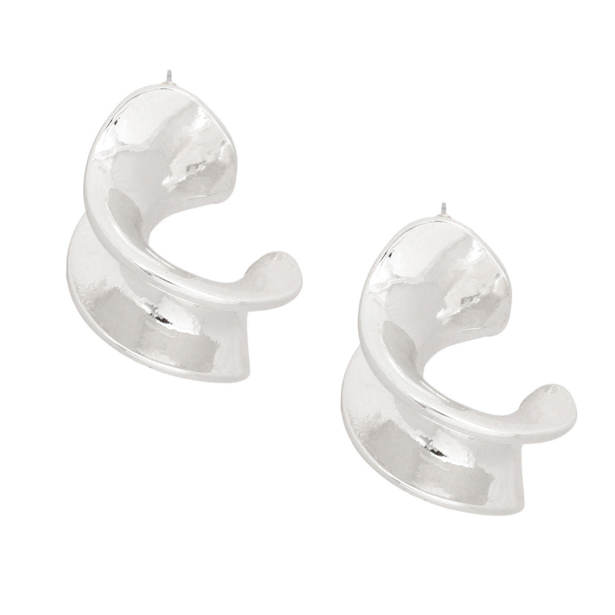 Drop Swirl Silhouette Silver Earrings for Women