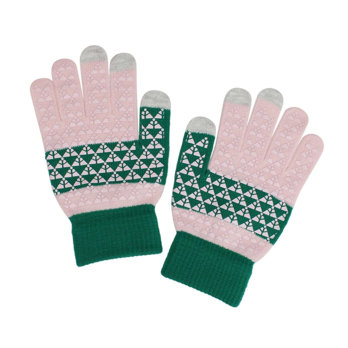 AKA Pink Finger Touch and Grip Knit Winter Gloves