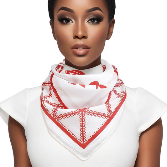 DST Sorority Lady Fortitude White Square Scarf