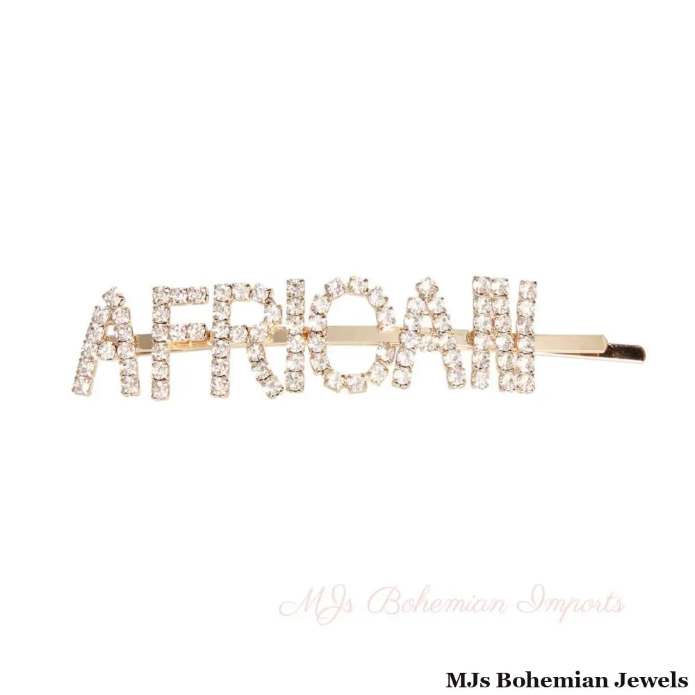 Gold AFRICAN Sparkle Hair Pin