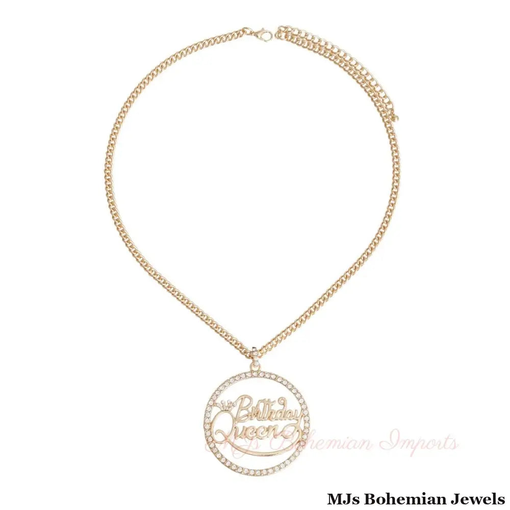 Gold Birthday Queen Necklace