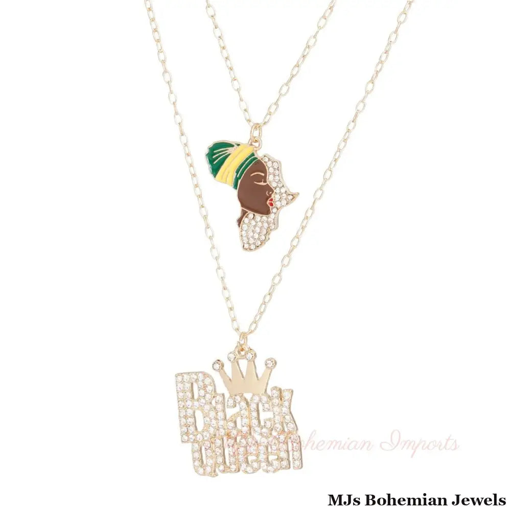 Gold Black Queen 2 Pcs Chains