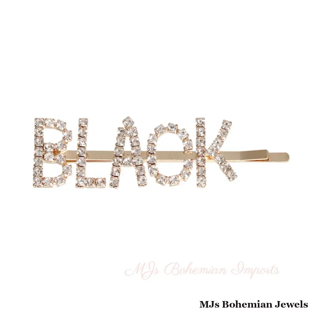 Gold BLACK Sparkle Hair Pin