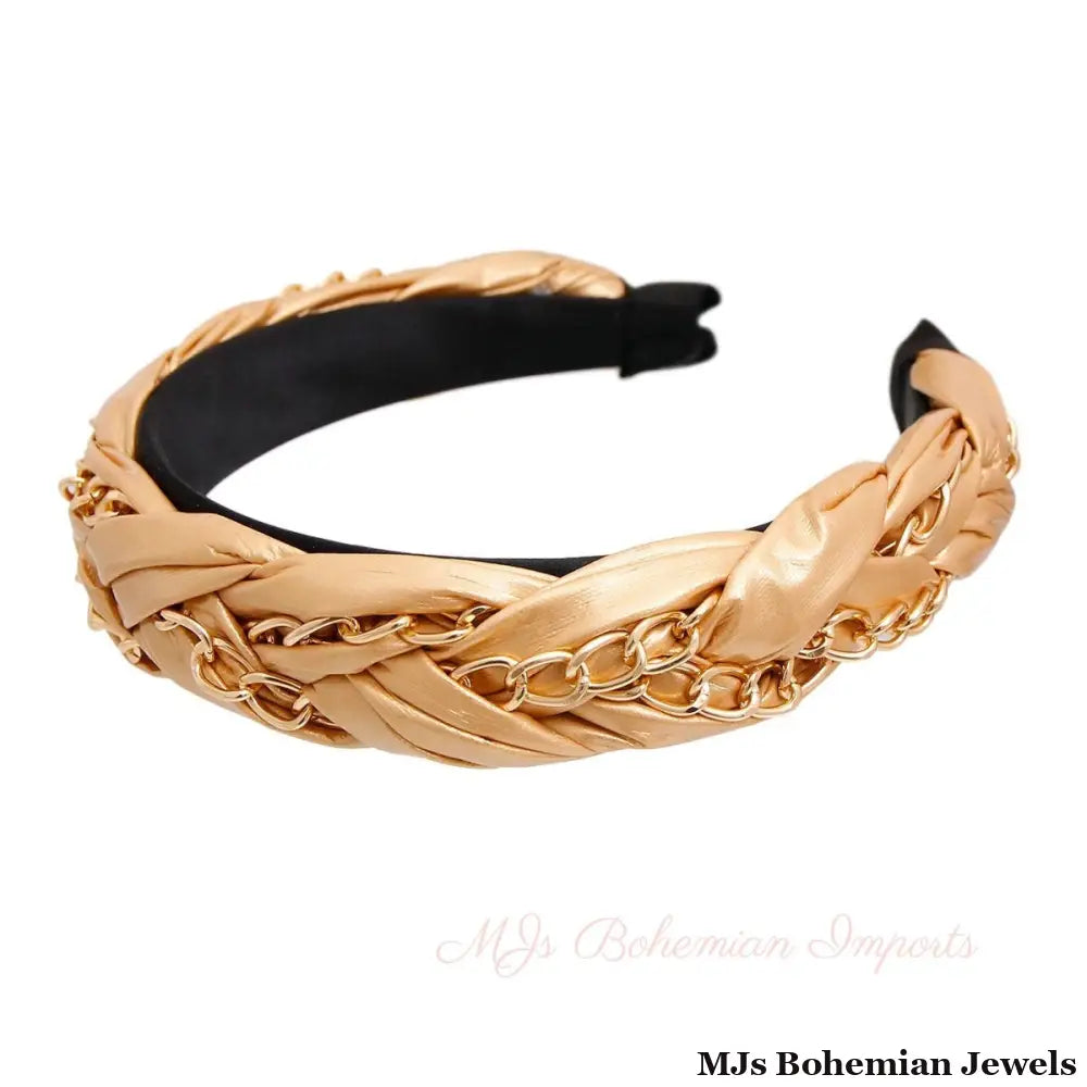 Gold Braided Chain Headband