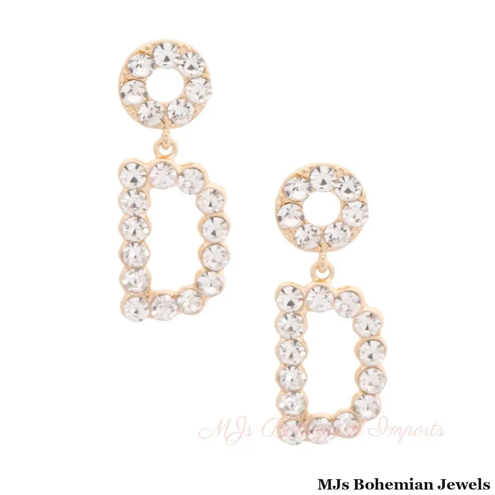 Gold Dangling D Earrings