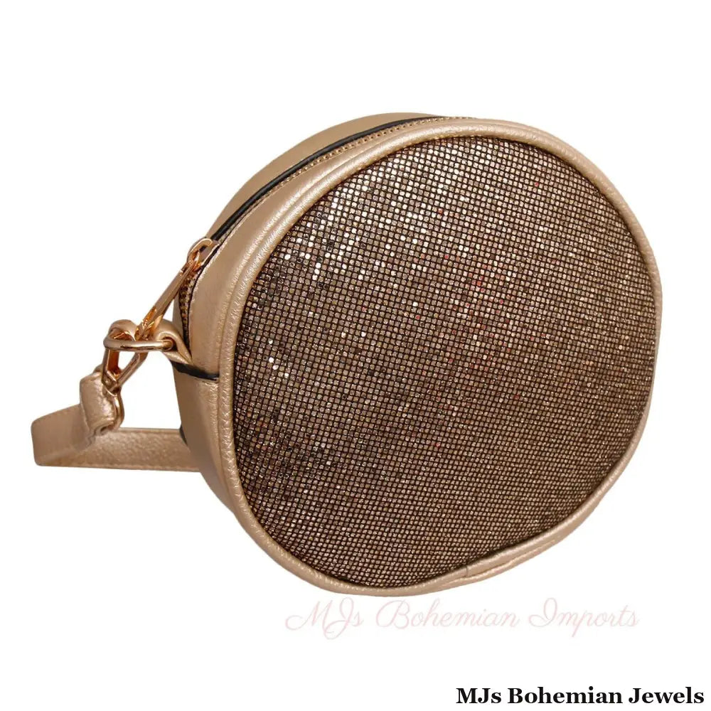 Gold Glitter Circle Crossbody Fanny