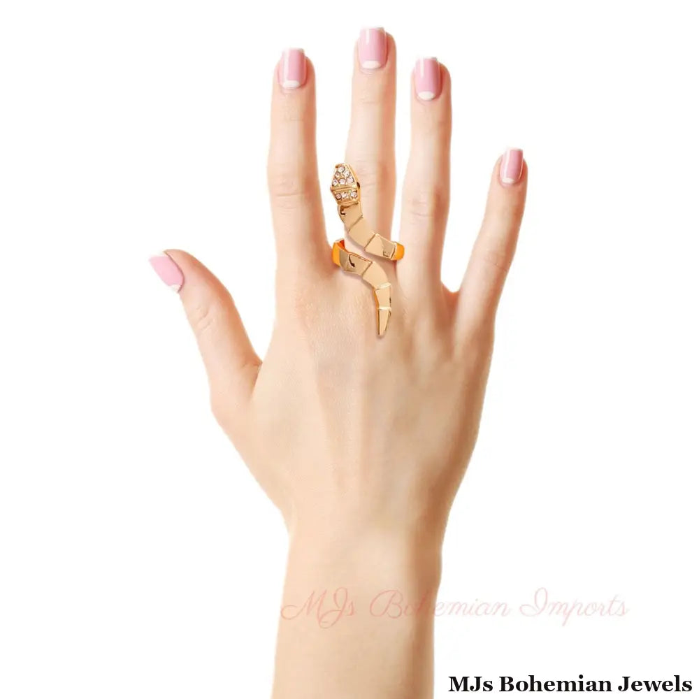 Gold Graduated Wrap Snake Ring