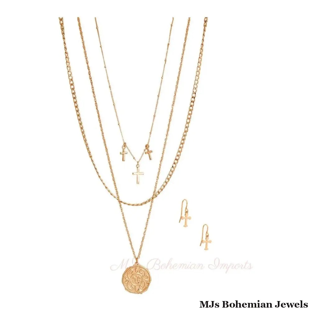 Gold Layered Religious Cross Chain