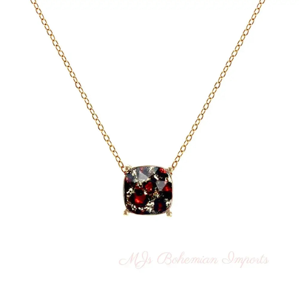 Gold Leopard Glitter Necklace