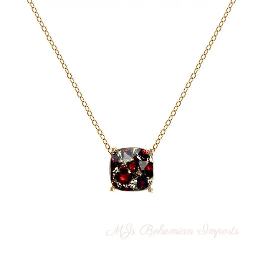 Gold Leopard Glitter Necklace