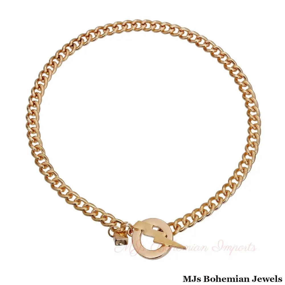 Gold Lightening Bolt Necklace