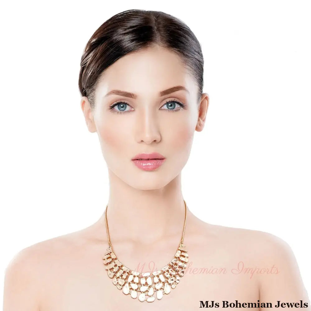 Gold Metal Link Collar Set