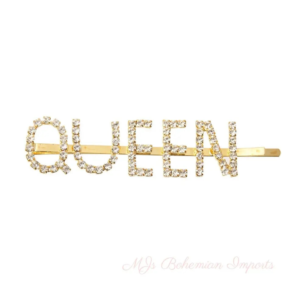 Gold QUEEN Bobby Pin