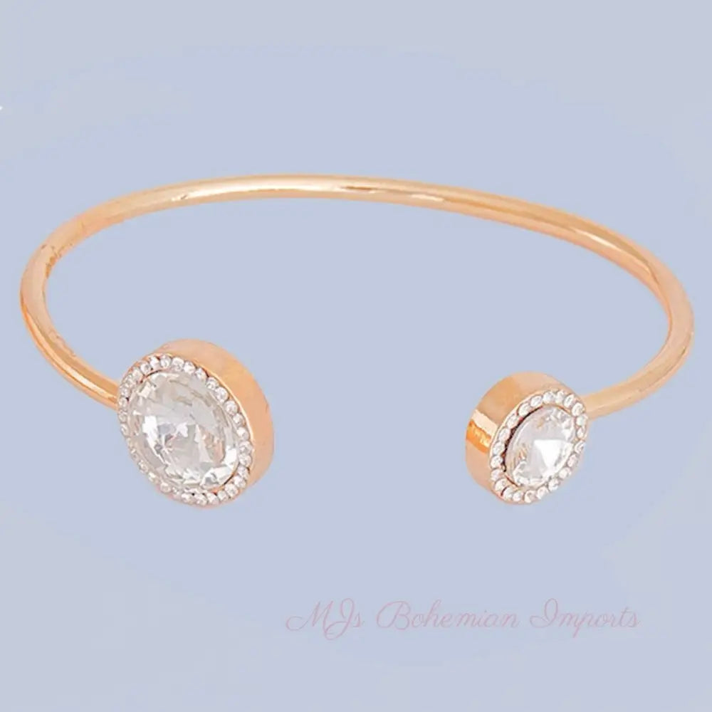 Gold Round Crystal Bangle
