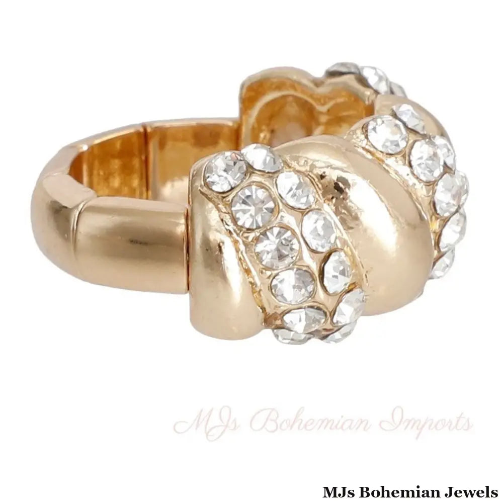 Gold Twisted Swivel Cocktail Ring