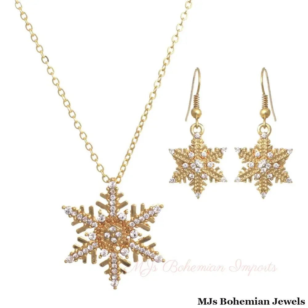 Gold Winter Snowflake Necklace