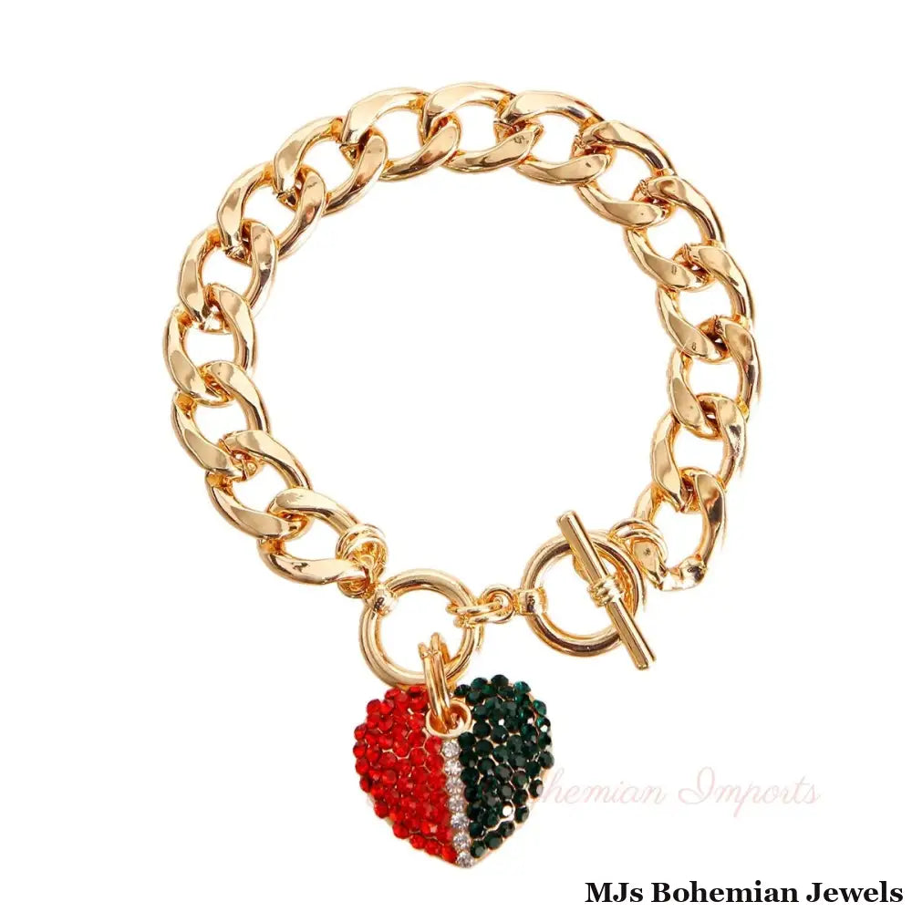 Golden Embrace: Heart Toggle Bracelet