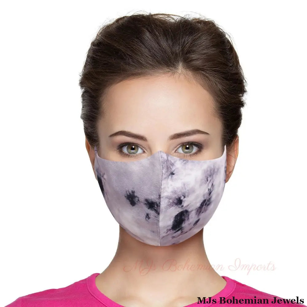Gray and Black Tie Dye Mask