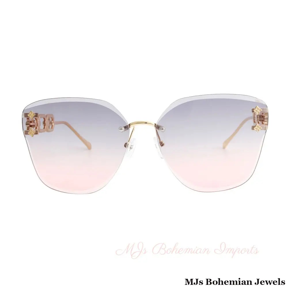 Gray Clover Chain Arm Sunglasses