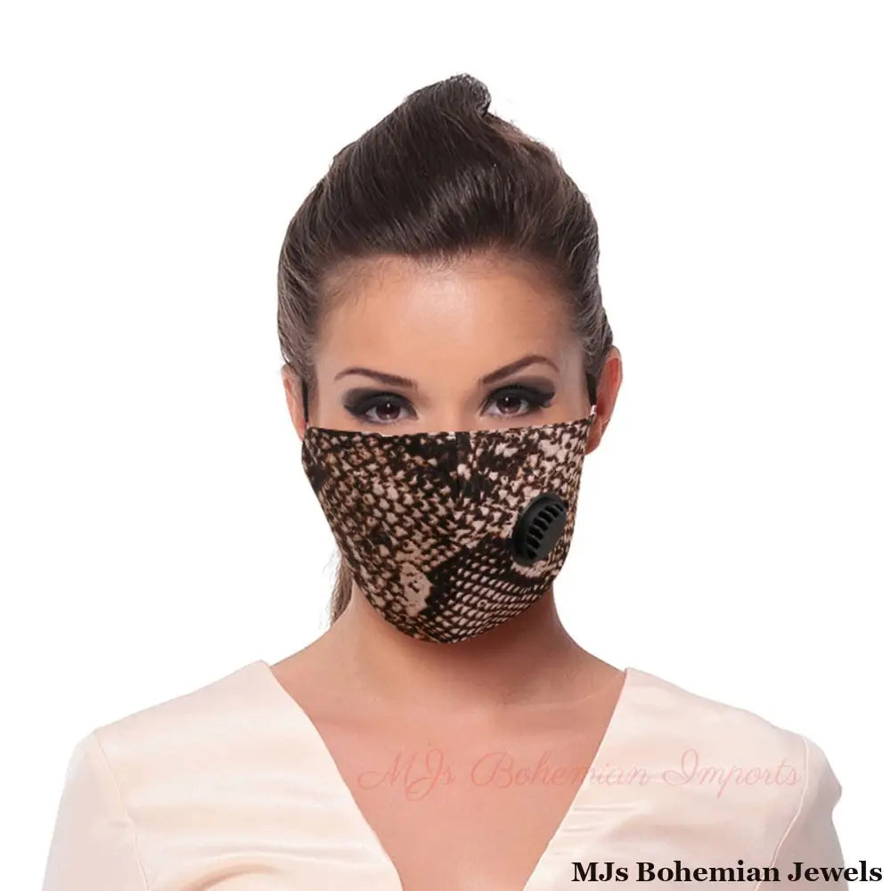 Gray Snake Skin Filter Mask