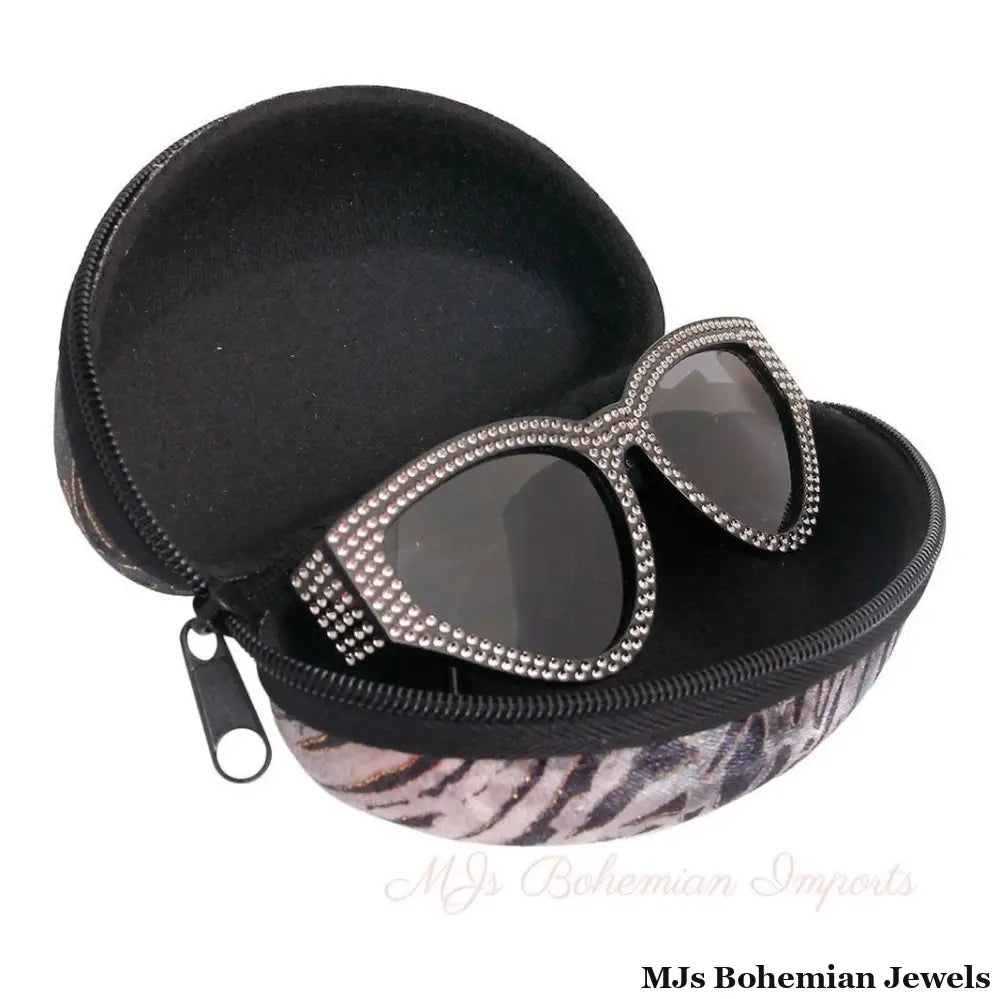 Gray Tiger Stripe Fur Sunglass Case