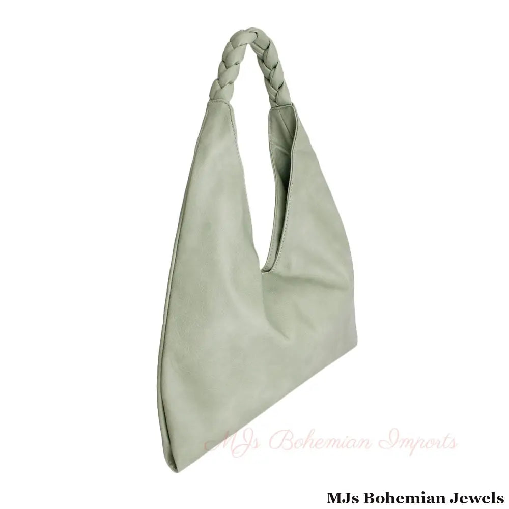 Green Braided Hobo Bag