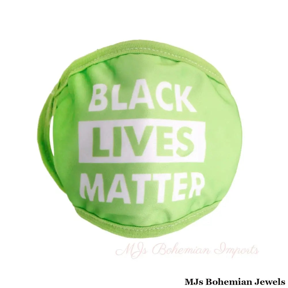 Green Cotton BLACK LIVES MATTER Mask
