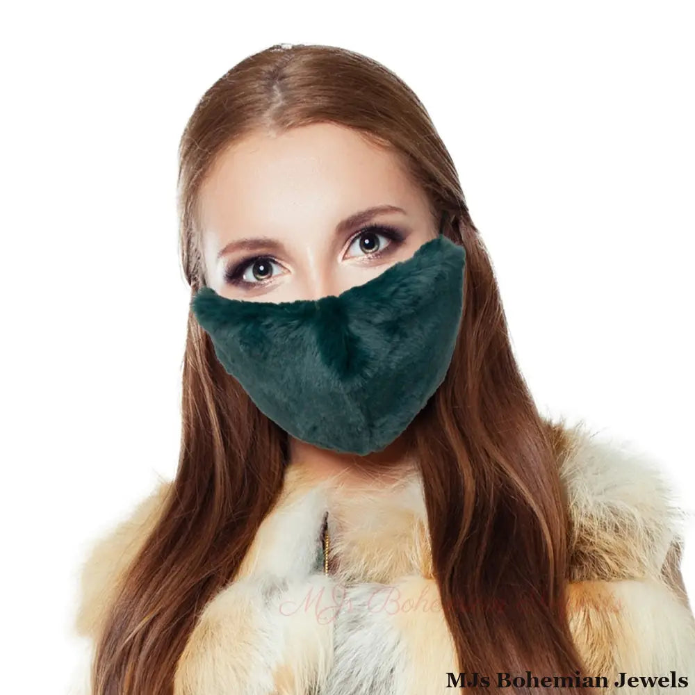 Green Faux Fur Mask