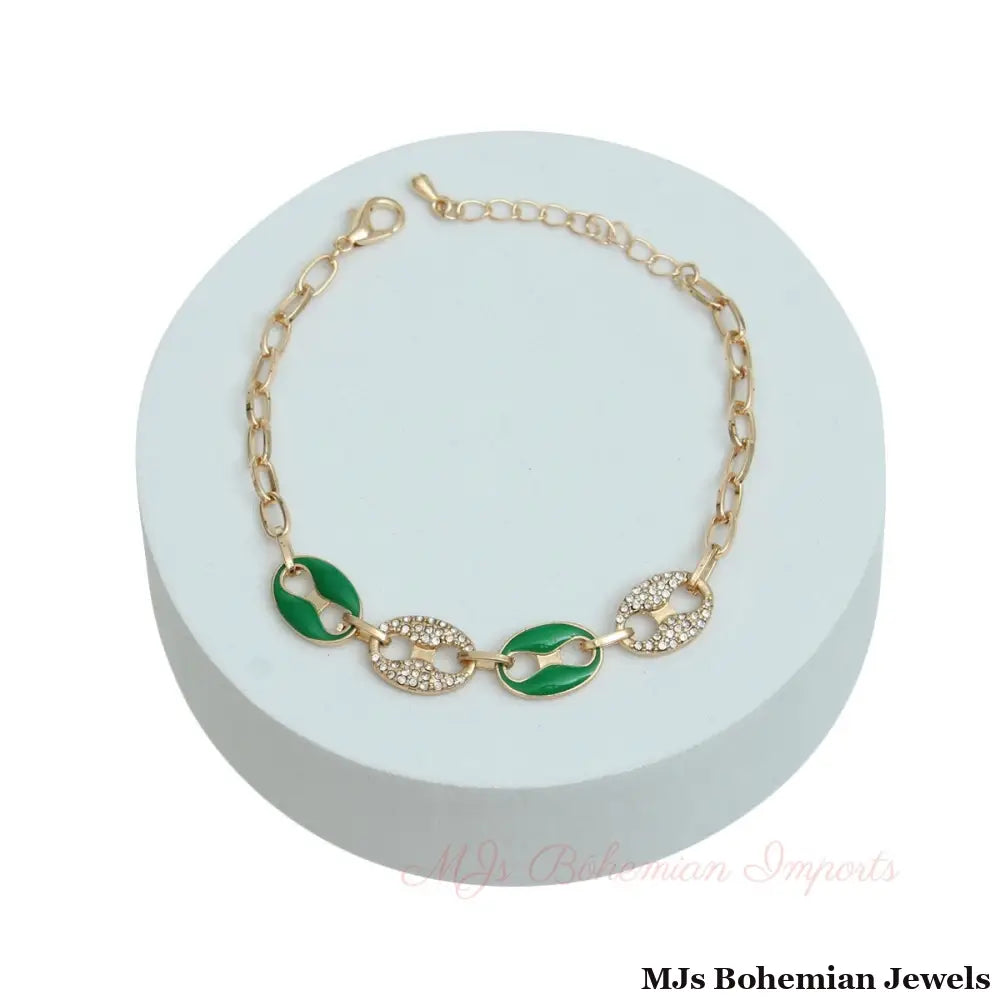 Green Gold Mariner Chain Bracelet