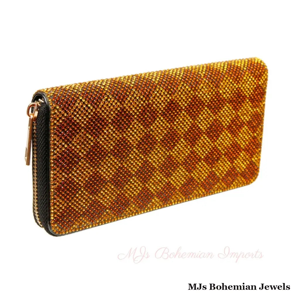 Harlequin Rhinestone Zippered Wallet