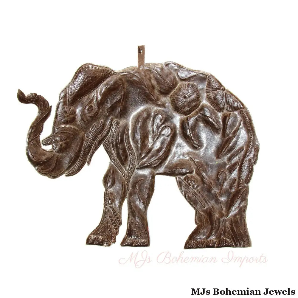 Hibiscus Elephant Haitian Metal Drum Art