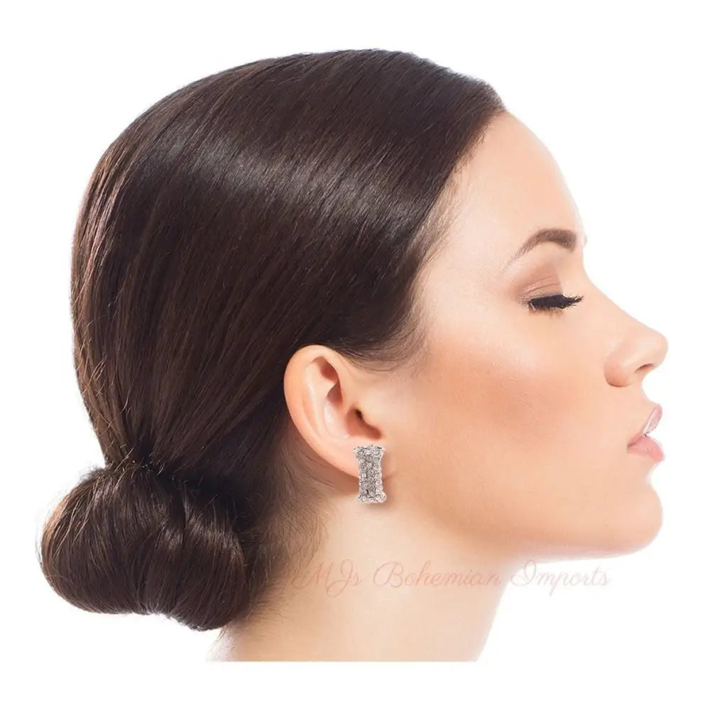 I Rhinestone Silver Studs