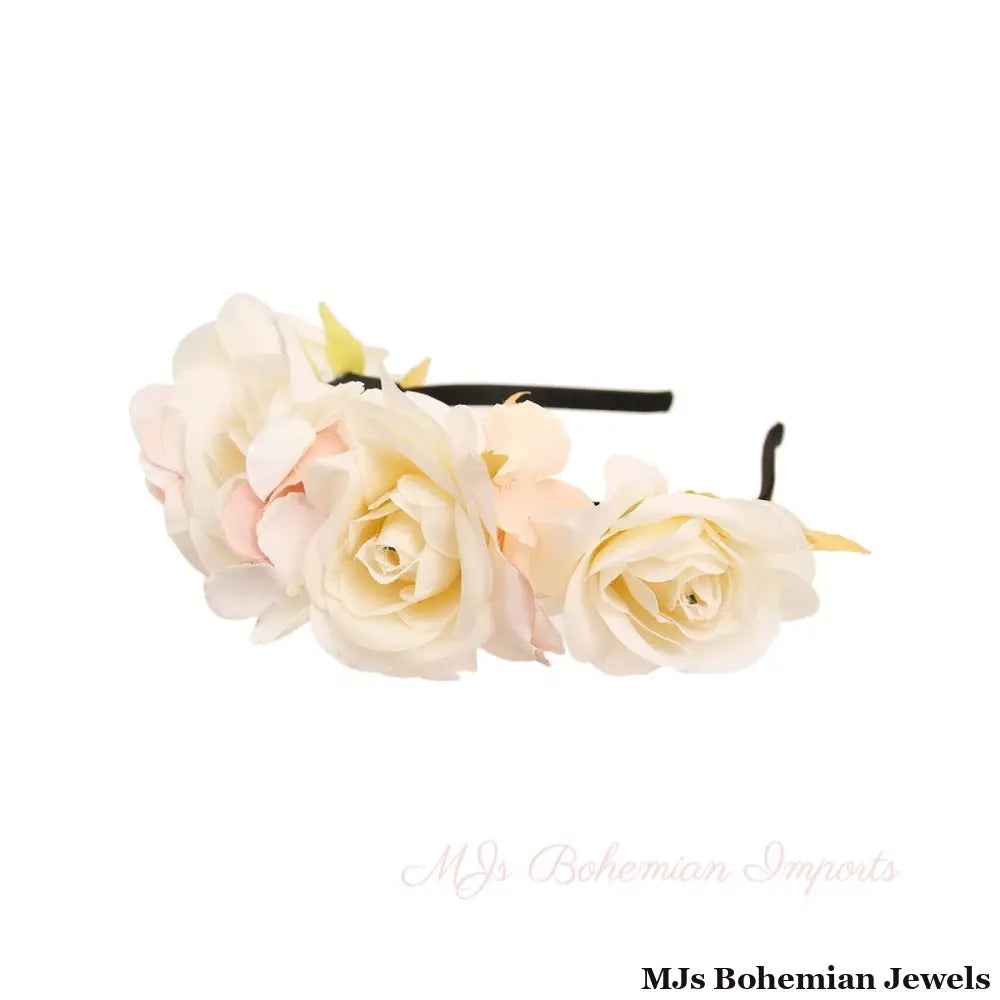 Ivory Fabric Flower Headband