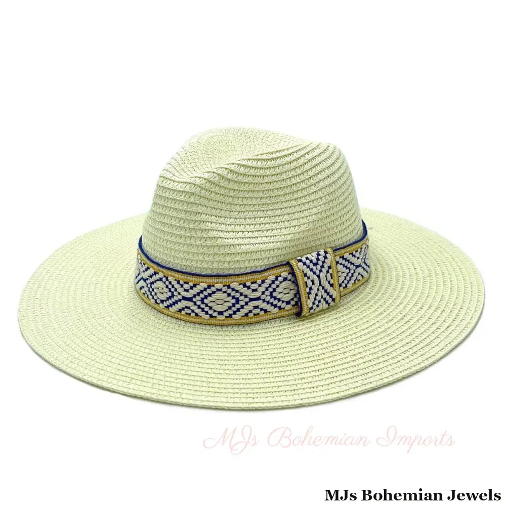 Ivory Straw Panama Fedora