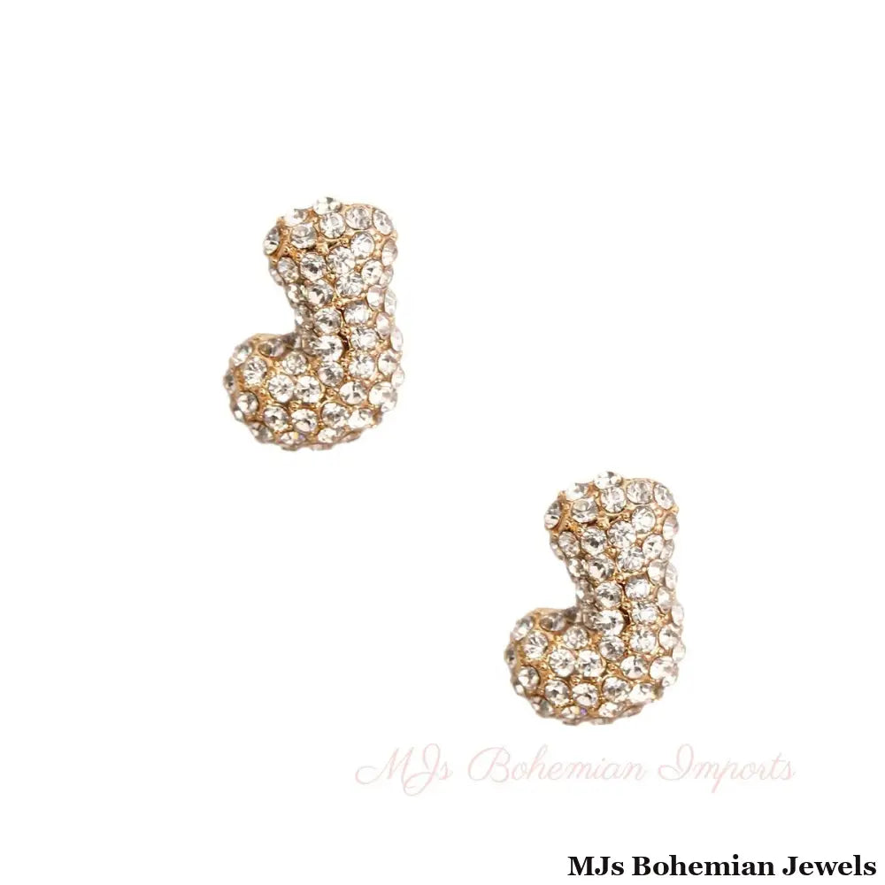 J Initial Rhinestone Studs