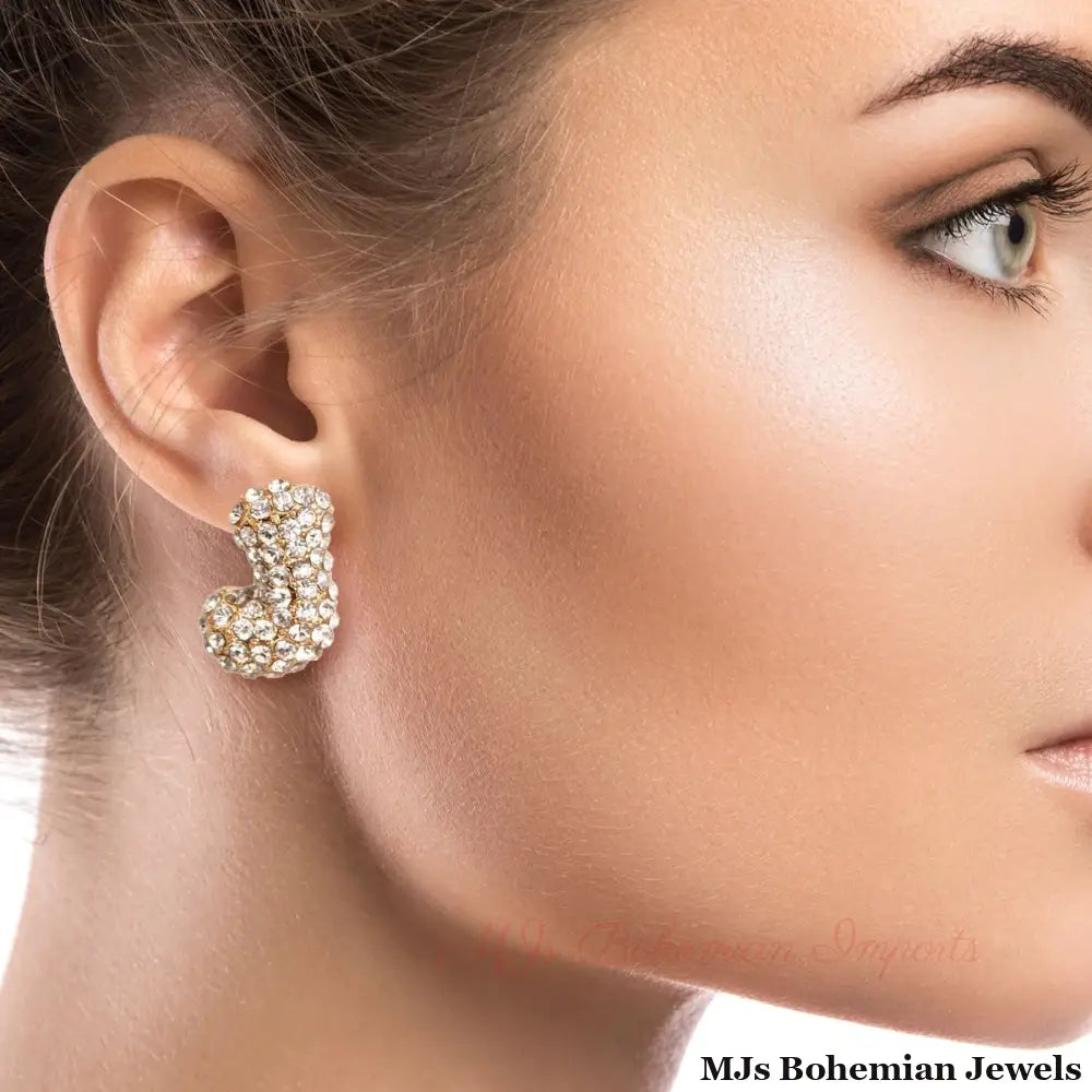 J Initial Rhinestone Studs