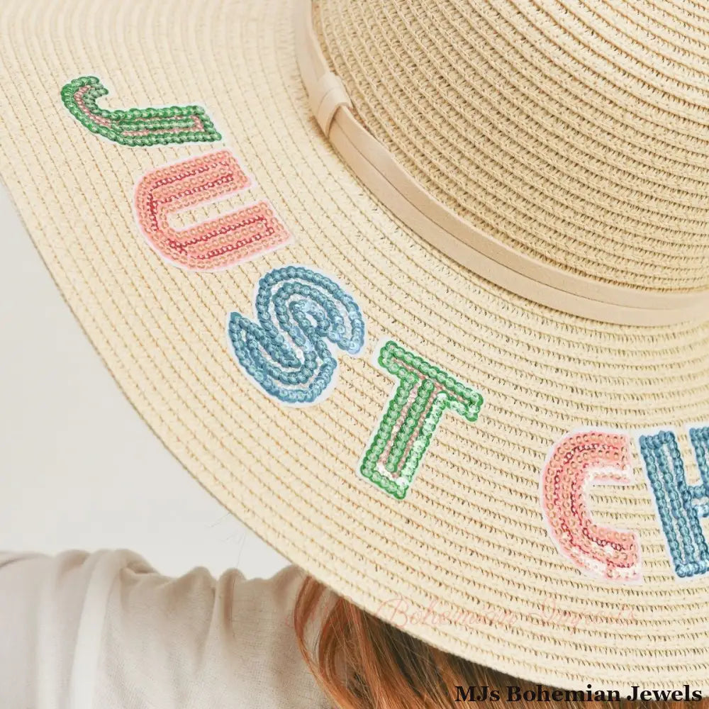 JUST CHILL OUT Beige Floppy Hat