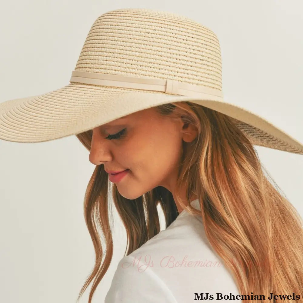 JUST CHILL OUT Beige Floppy Hat