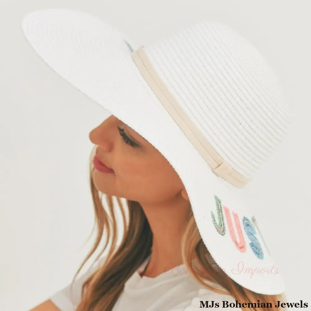 JUST CHILL OUT White Floppy Hat