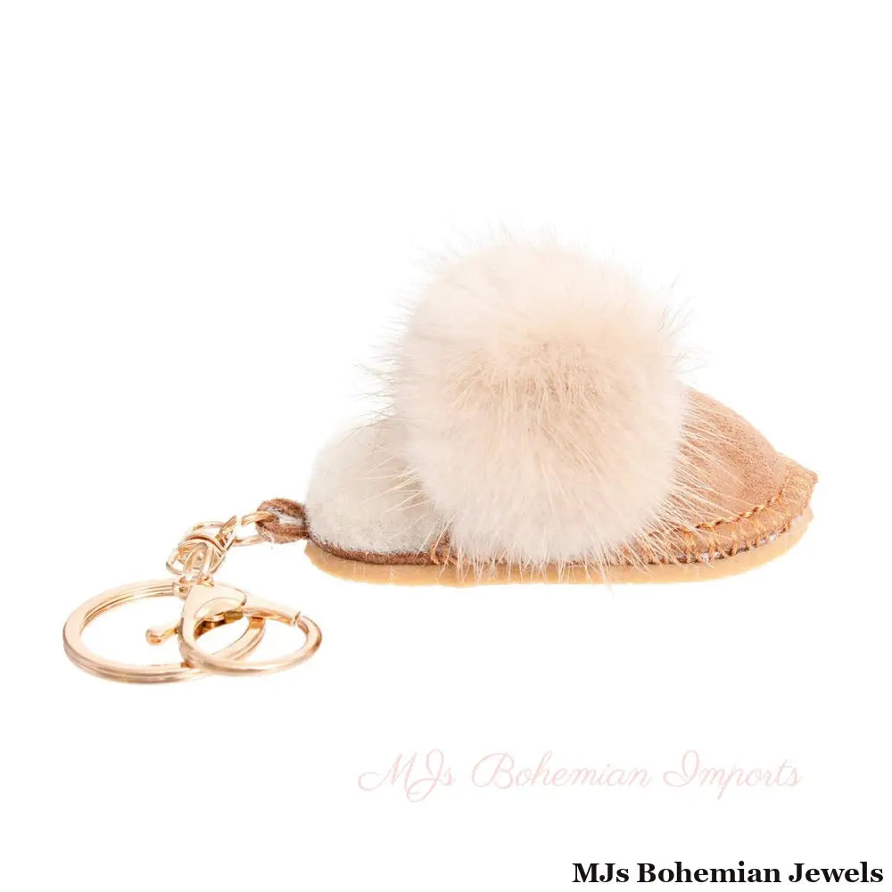 Keychain Sherpa Mule Bag Clip for Women