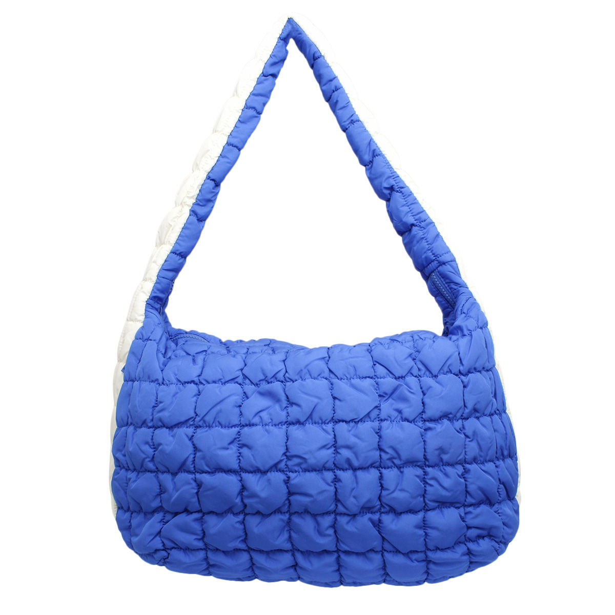 ZPB Sorority Large Blue Ivory Quilted Shoulder Bag