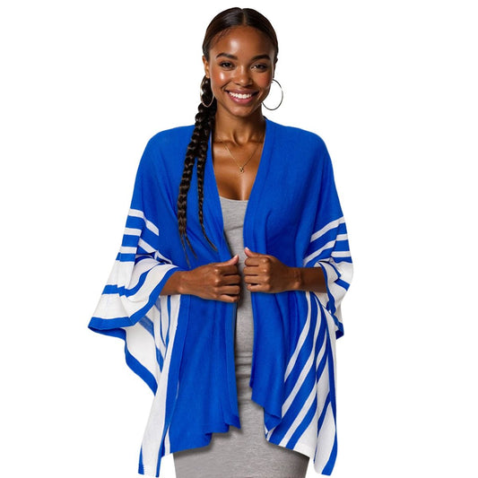Ruana Blue and White Stripe for Women