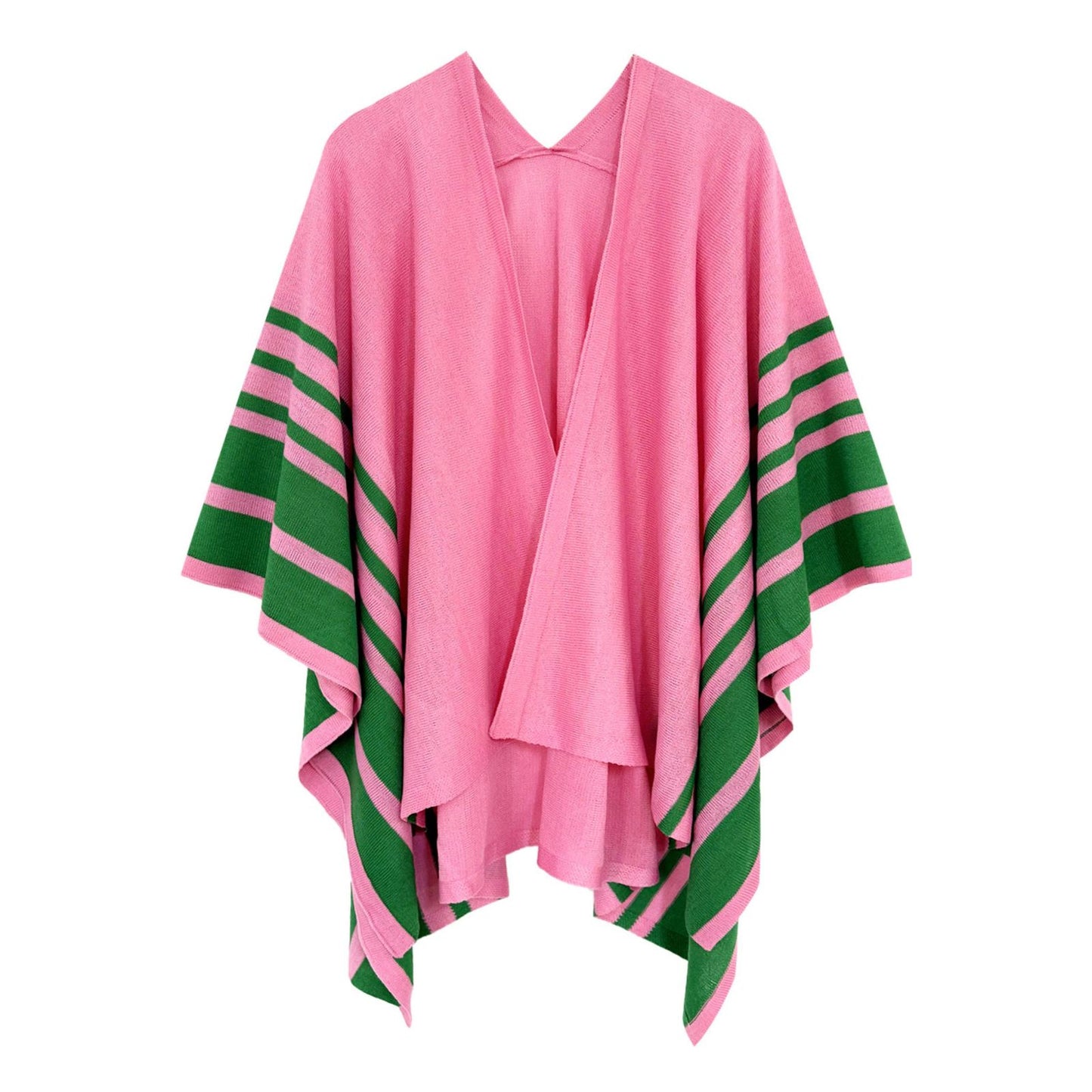 Ruana Pink and Green Stripe for Women