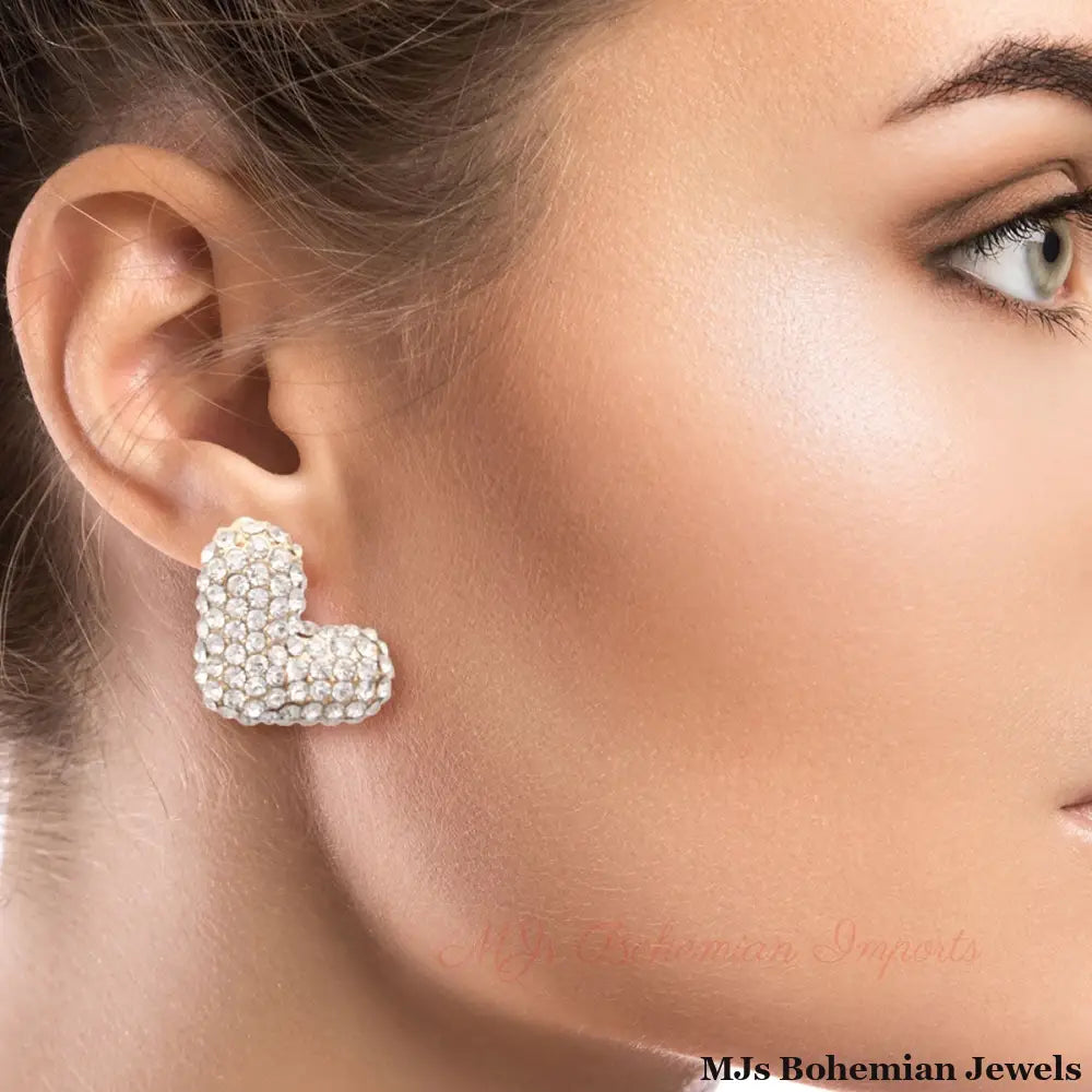 L Initial Rhinestone Studs