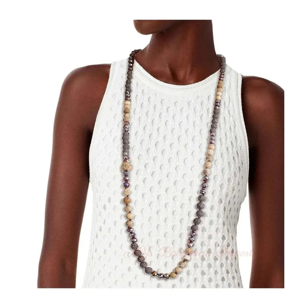 Lava and Glass Bead Necklace