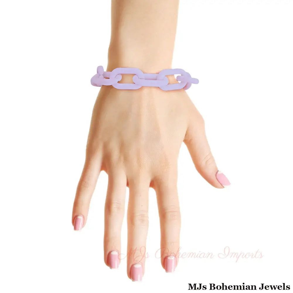 Lavender Rubber Coated Chain Bracelet