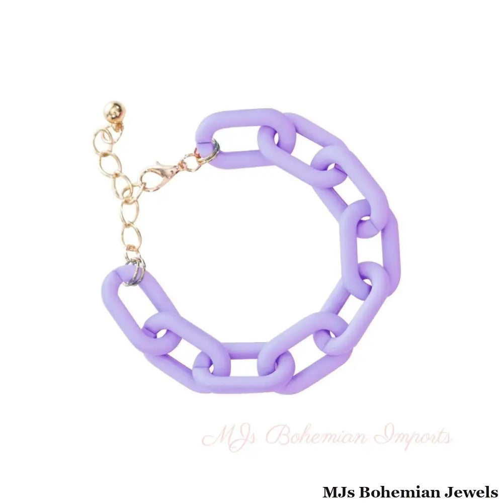 Lavender Rubber Coated Chain Bracelet